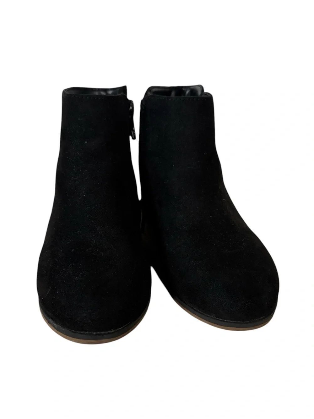 Cat & Jack Black Suede Ankle Booties with Side Zip NWOT